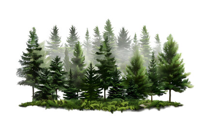 Obraz premium pine tree forest white background,generative ai