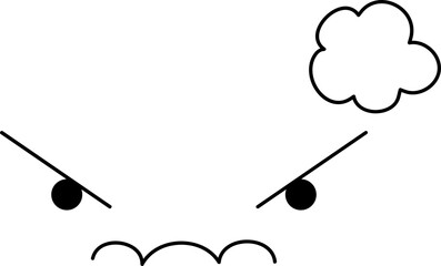 Kawaii Style Faces manga anime emotions, comic expressions, cute eyes collection isolated on white background. Doodle smiley mood design elements,