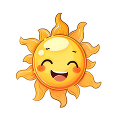 happy smiling sun symbol illustration design on white background.generative ai