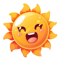 happy smiling sun symbol illustration design on white background.generative ai