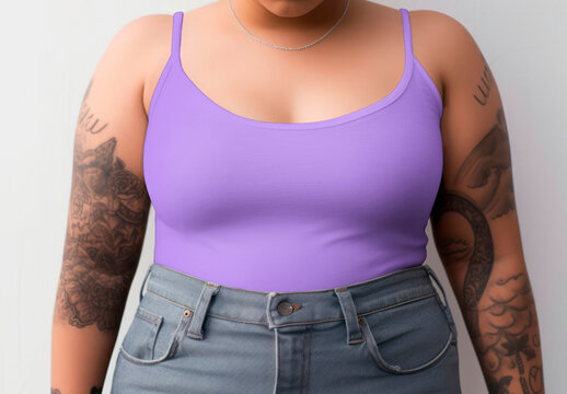 Apparel Plus Size Crop Tank Top Mockup With Generative AI
