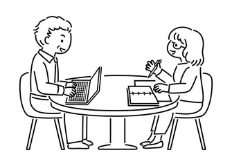 オフィスでミーティングをする男女
Men and women having a meeting in the office