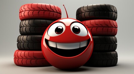 Engaging mascot design for tire fitting service to boost brand recognition and customer interaction