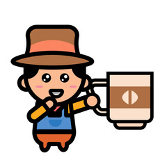 male farmer holding a coffee cup