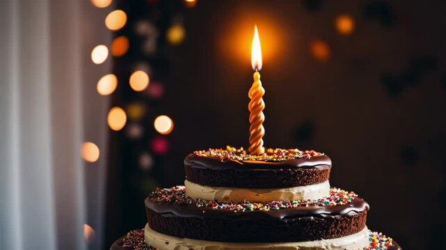 birthday cake with candle