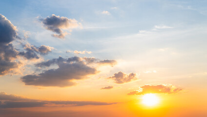 Sunset sky for background or sunrise sky and cloud at morning.