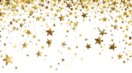 falling gold stars on white background.christmas card frame background.generative ai