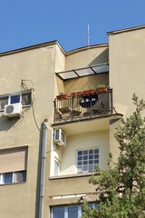 residential building facade with a balcony
