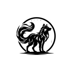 Wolf silhouette vector illustration