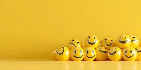 3D Banner Background and Funny Emojis to Celebrate World Emoji Day. Concept World Emoji Day, 3D Banner Background, Funny Emojis, Celebratory Designs