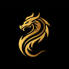 luxury dragon abstract logo