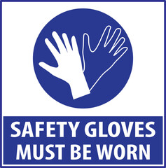 Safety gloves required sign vector .eps