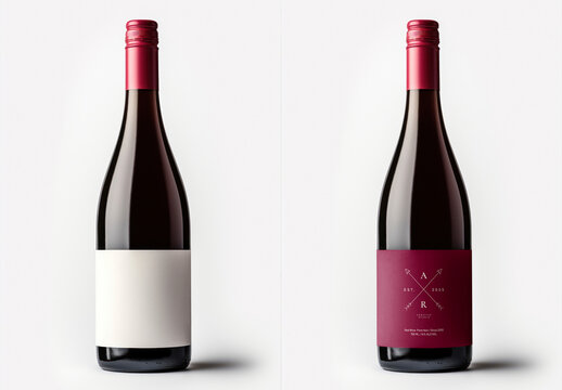 Wine Bottle Label Mockup With Generative AI
