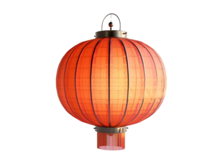  traditional red Chinese lantern isolated on transparent or white background