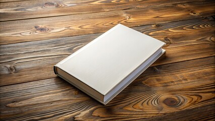 Fototapeta premium Book cover mockup on wooden table, book, cover, mockup, wooden, table, design, template, blank, empty, space, literature