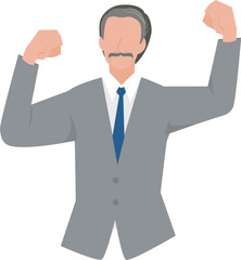 勢いよくジャンプする経営者の男性