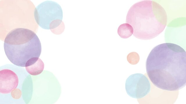 Watercolor polka dots. Fluffy floating circles.(112)