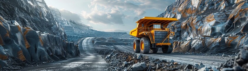 natural resources extraction flat design front view mining 3D render Triadic Color Scheme
