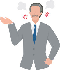 ストレスでイライラ、激怒をする経営者の男性