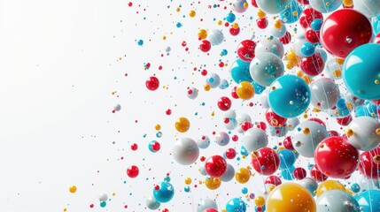 colorful balloons flying on a white background
