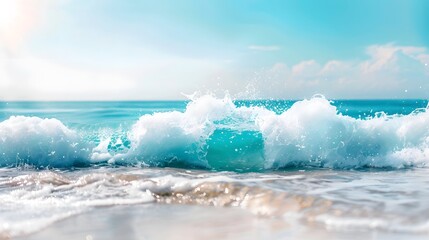 Fototapeta premium Tranquil Seascape: Serene Light Blue Ocean with Gentle Waves