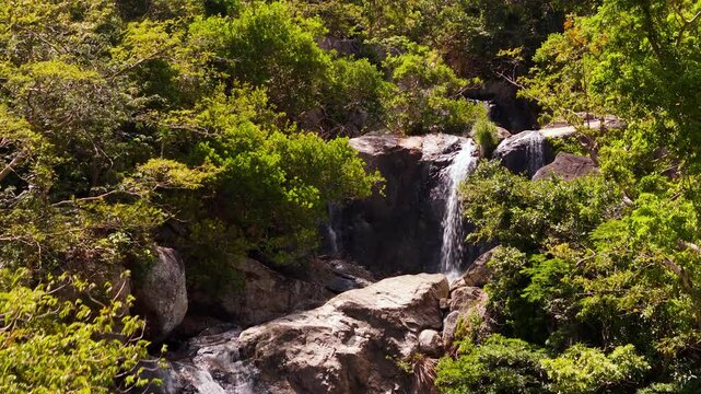 Hidden Waterfalls In The Dense Forests Of Vinh Hy, Vietnam; Nui Chua National Park.