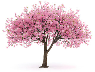 Obraz premium Pink Sakura Tree Blossom Vector Illustration - Spring Nature Floral Art