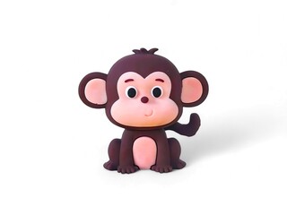 Miniature of monkey cartoon isolated on white 