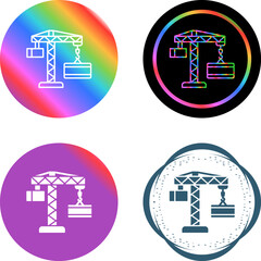 Crane Lifting Vector Icon