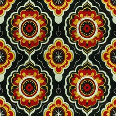 Red, Gold, and Black Owl Pattern
