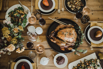 rustic and moody thanksgiving table design