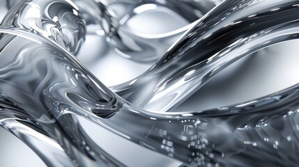 Obraz premium A silver liquid with a wavy pattern