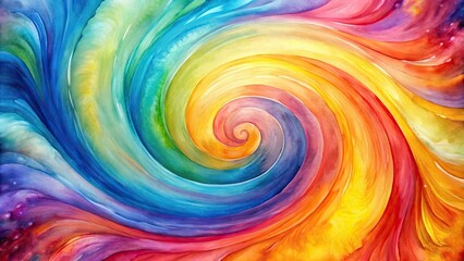 Abstract watercolor background featuring wavy spiral patterns in bright colors, watercolor, background, wavy, spiral