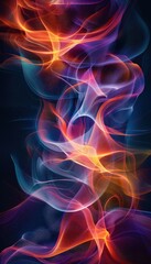 Fototapeta premium A colorful, swirling line of light with a blue background
