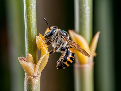 Bambus bee in yellow flower