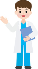 Illustration of a male doctor. Vector Illustration.