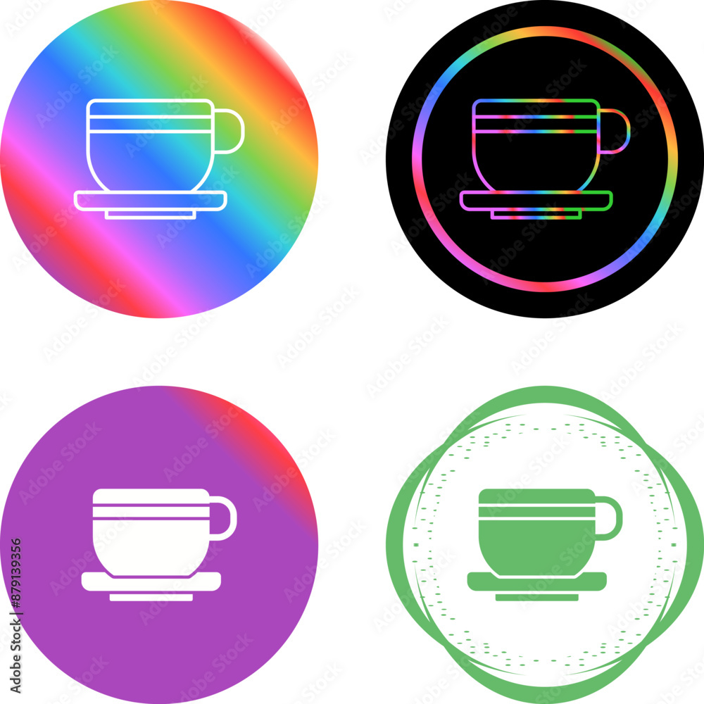 Sticker tea cup vector icon