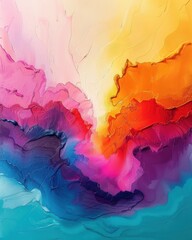 Obraz premium A colorful painting with a lot of different colors and shapes
