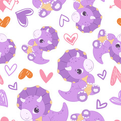 Cute baby animals seamless pattern