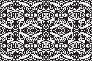 Ethnic seamless monochrome pattern vector image. Aztec geometric background. Tribal print. Navajo fabric. Modern abstract wallpaper. Vector illustration.