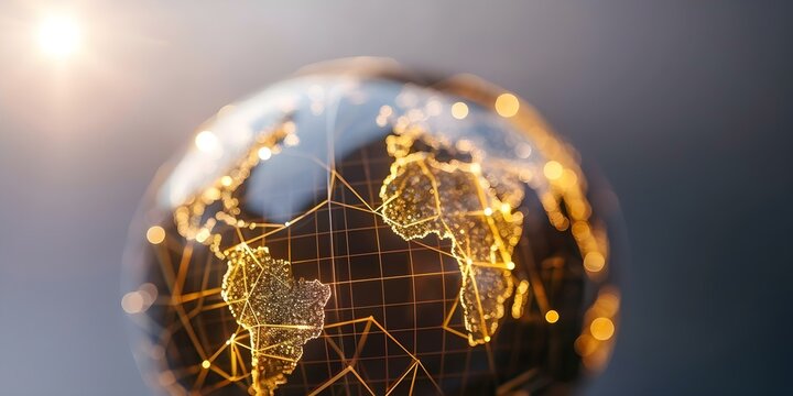 Global Digital Connectivity Globe with Web3 Connections. Concept Digital Art, Web3 Technology, Global Connectivity, Digital Globe, Online Network