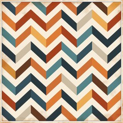 Vintage Chevron Pattern in Colorful Geometric Design