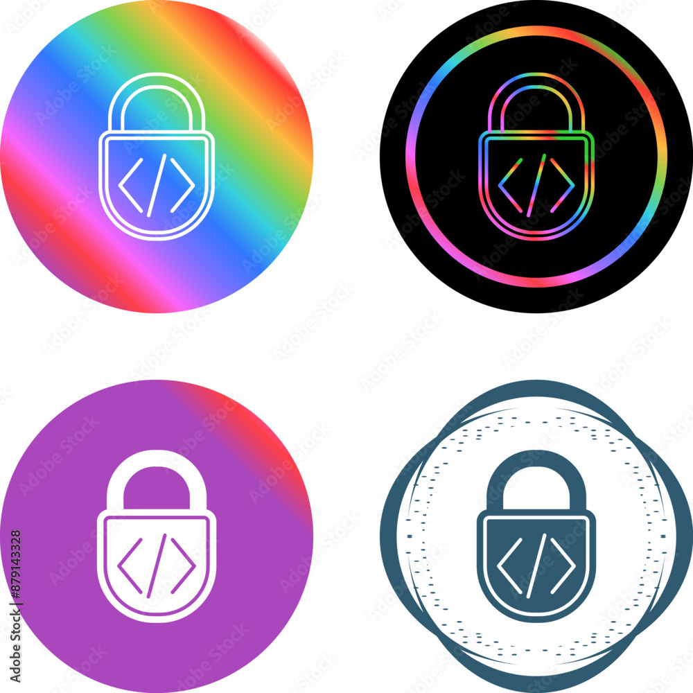 Wall mural Padlock Vector Icon