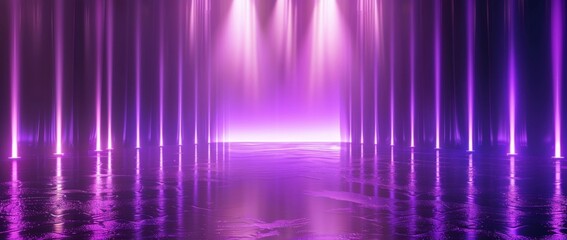 The scene is lit by a purple spotlight. Create stunning and attractive visual effects.