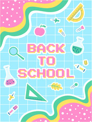 Back to school poster. Vector template for banner, post, postcard