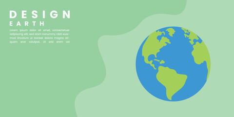 Minimalist earth banner set. Modern background vector illustration