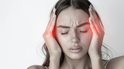 Fototapeta premium Woman suffering from headache.