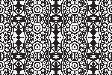 Ethnic seamless monochrome pattern vector image. Aztec geometric background. Tribal print. Navajo fabric. Modern abstract wallpaper. Vector illustration.