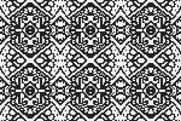 Ethnic seamless monochrome pattern vector image. Aztec geometric background. Tribal print. Navajo fabric. Modern abstract wallpaper. Vector illustration.