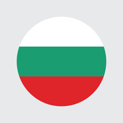 Bulgaria country round Flag Icon Circular Bulgarian National Flag sign  symbol vector illustration